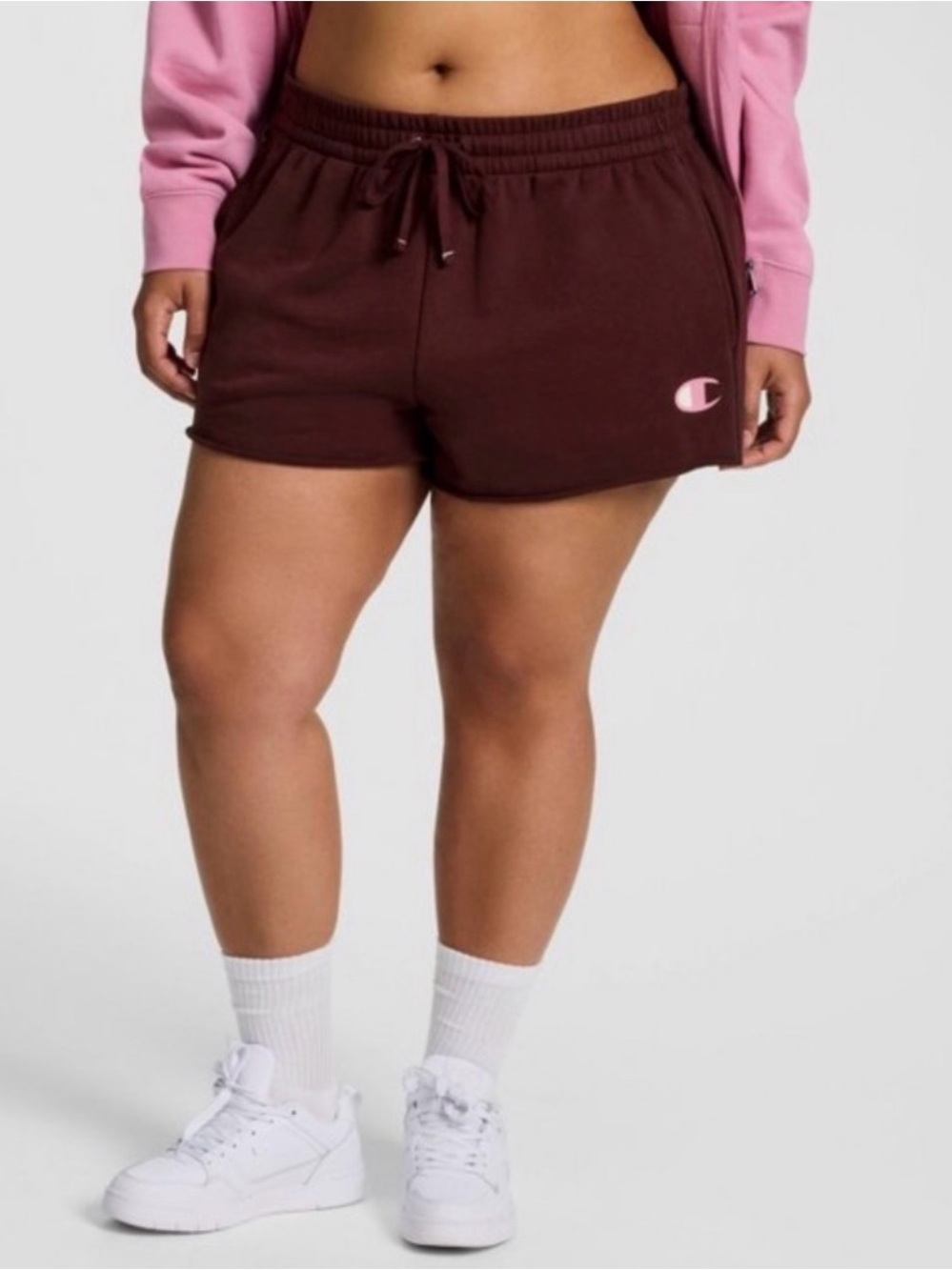 Champion Women's Maroon Logo Shorts terry cloth plus size 2X